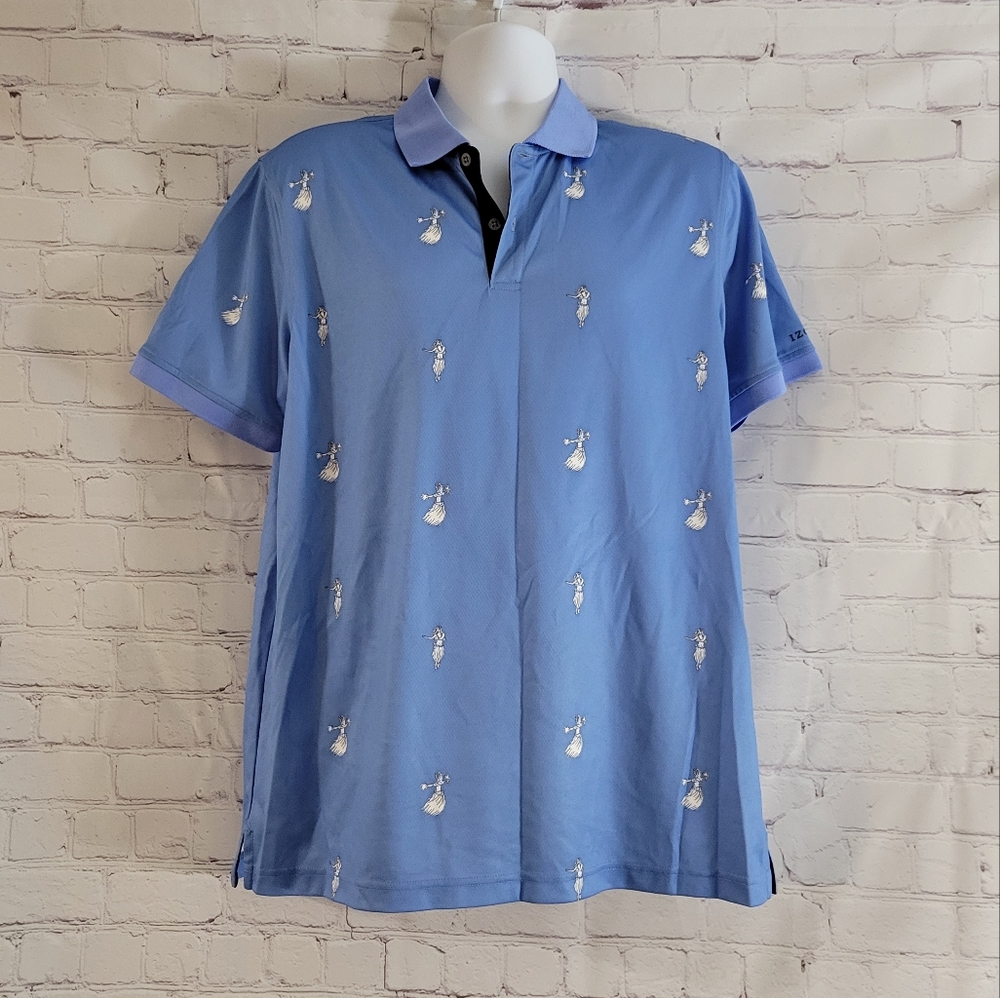 Izod Golf Polo Shirt Hula Girls Large